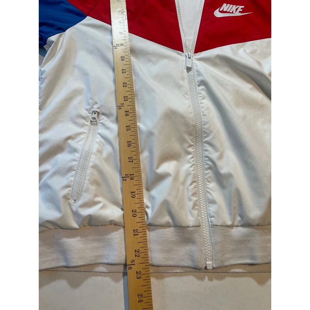 Nike Sportswear Windrunner Hooded Jacket Red White Blue Kids Large